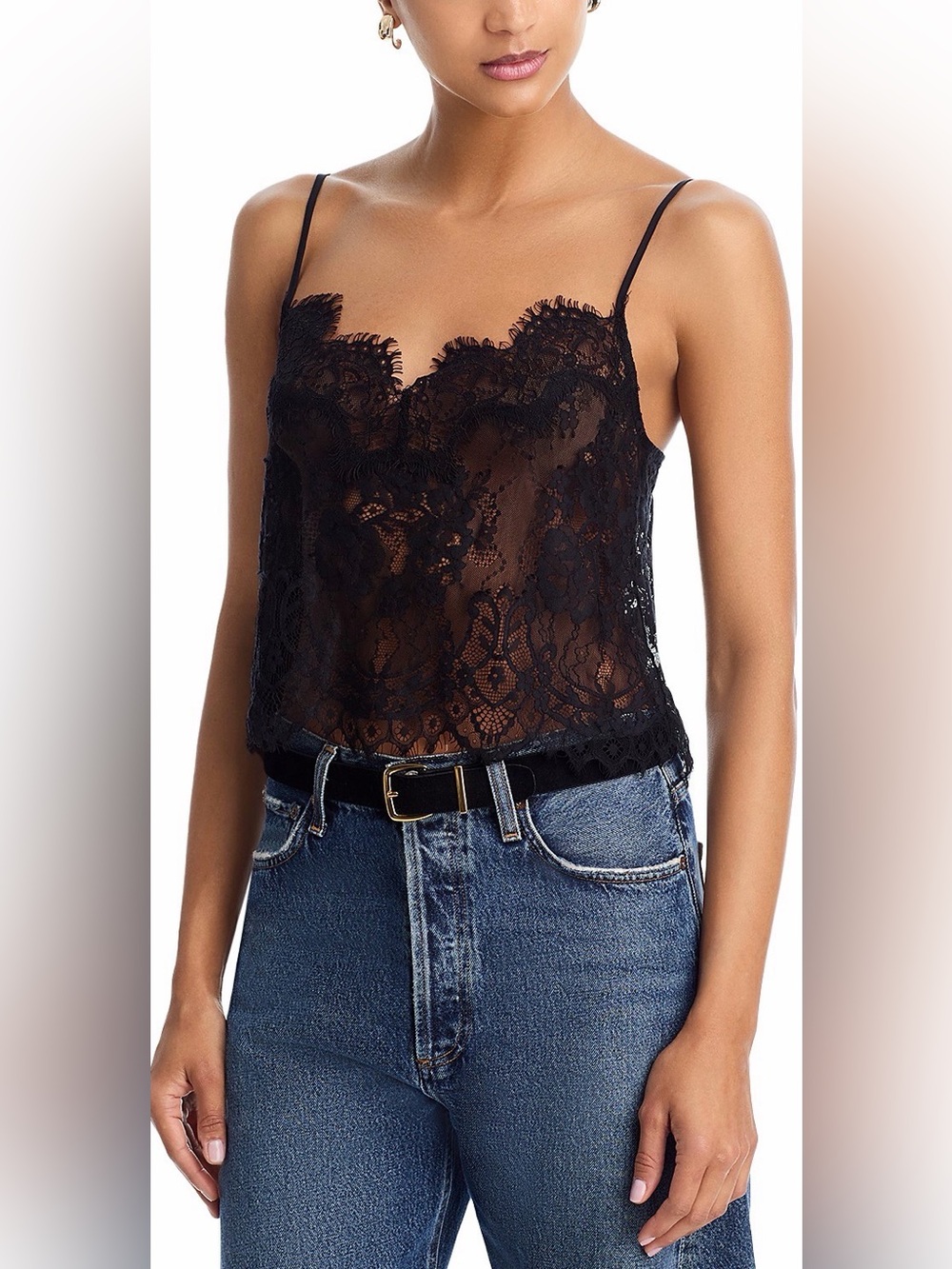 L'AGENCE Caylee Lace Cami - Black - Picture 3 of 7